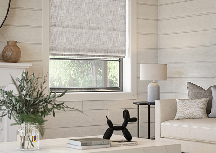 Foxford, Angora Grey - Motorised Roman Blind - Image 5